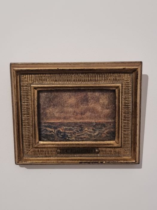 Tablou original Rik Bourguignon 1979, peisaj marin miniatură semnată