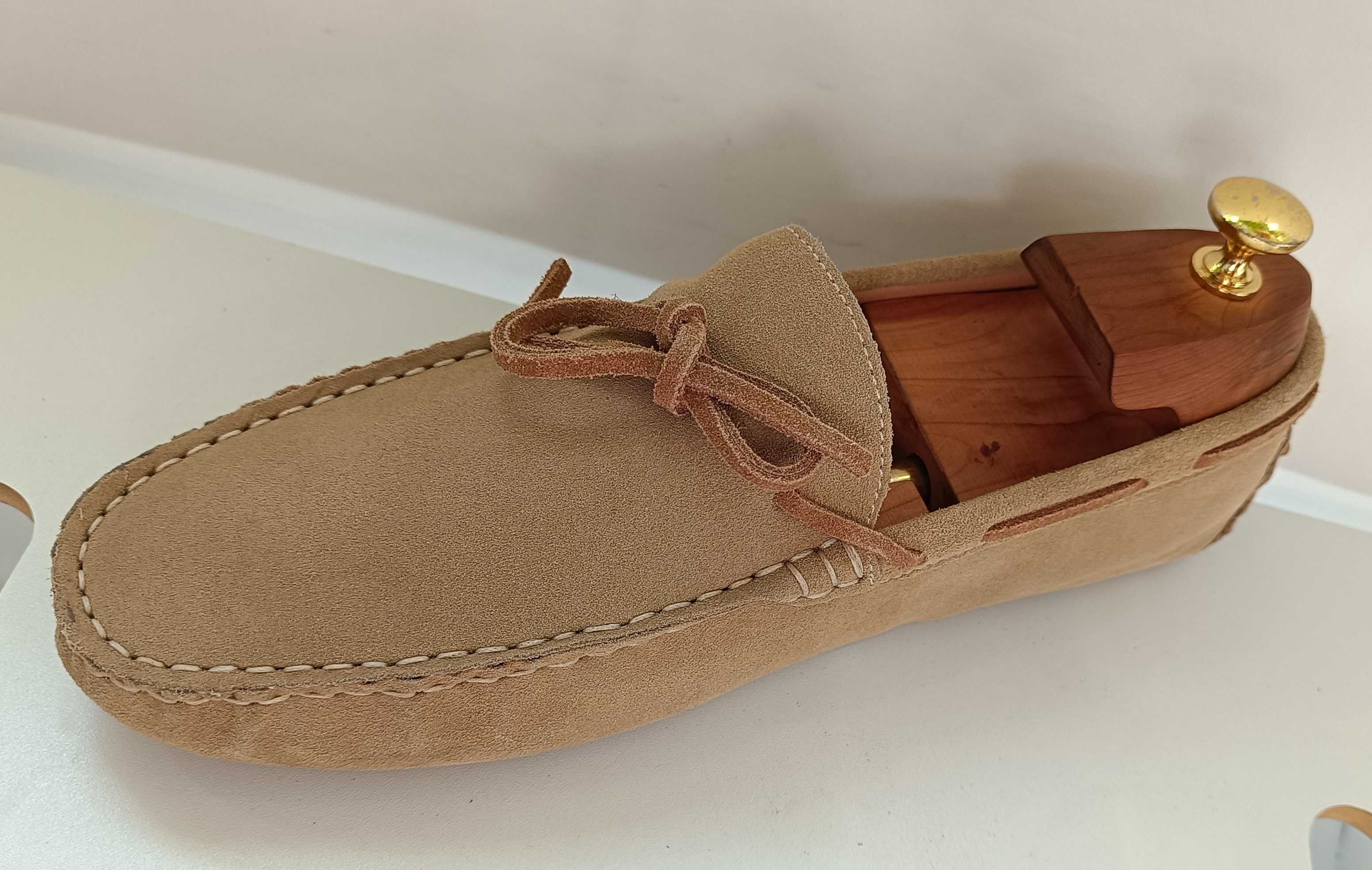 Pantofi loafer 42 mocasini lucrati manual John Scott NOI piele natural