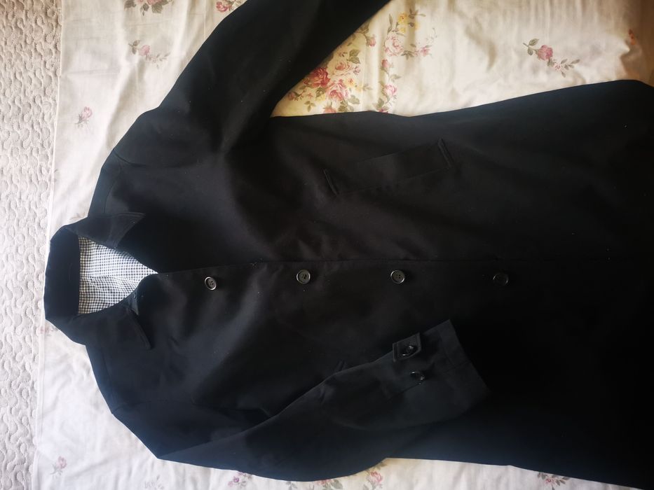 Trench navy 100% bumbac gabardina, water repellent