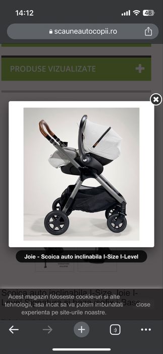 Scoica auto inclinabila Joie i-Size i-Level Recline Signature Oyster