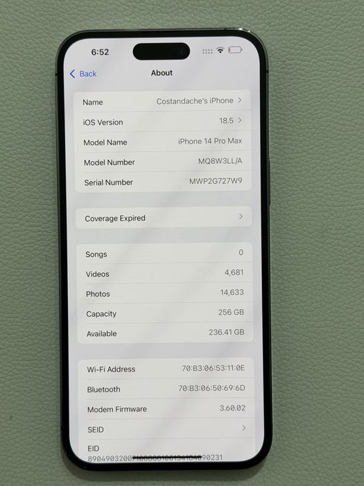 Iphone 14 pro max 256gb mov