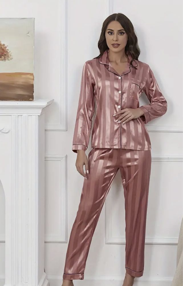 Pijama dama satin- 3 culori noi disponibile toate marimile.