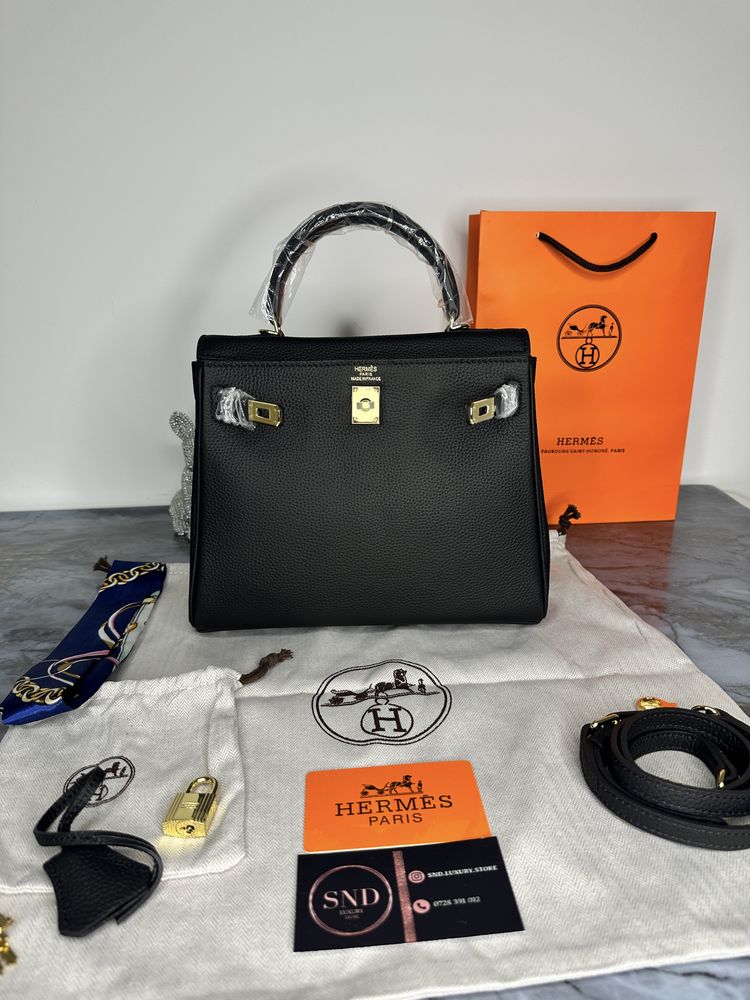 Geanta de lux HERMES Kelly 25 cm piele naturala 100% cadou