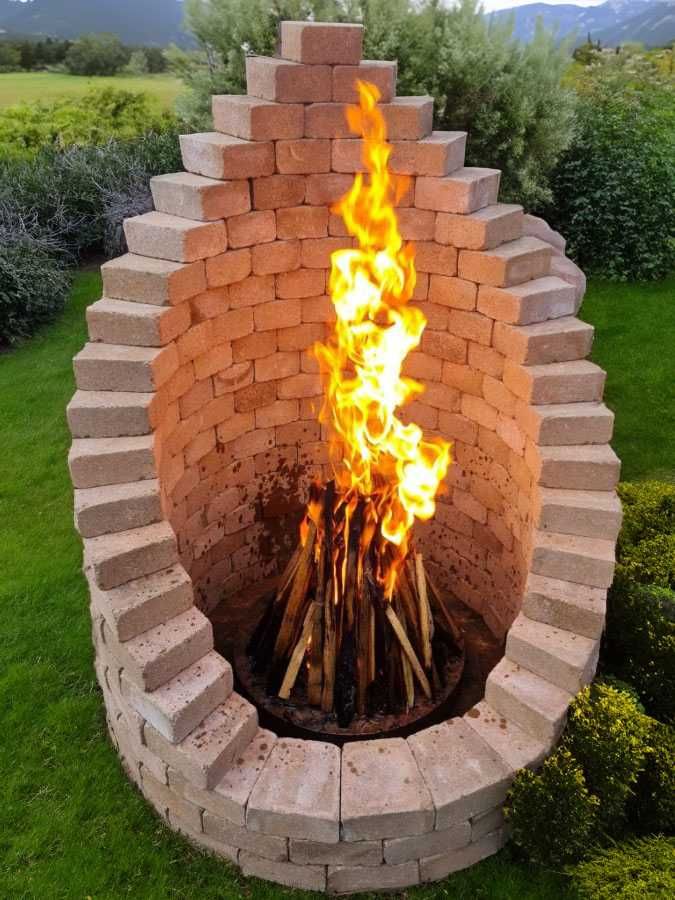 Focar, Focare, Vatra, Semineu, Fire Pit din Pavaj Antichizat Trapez