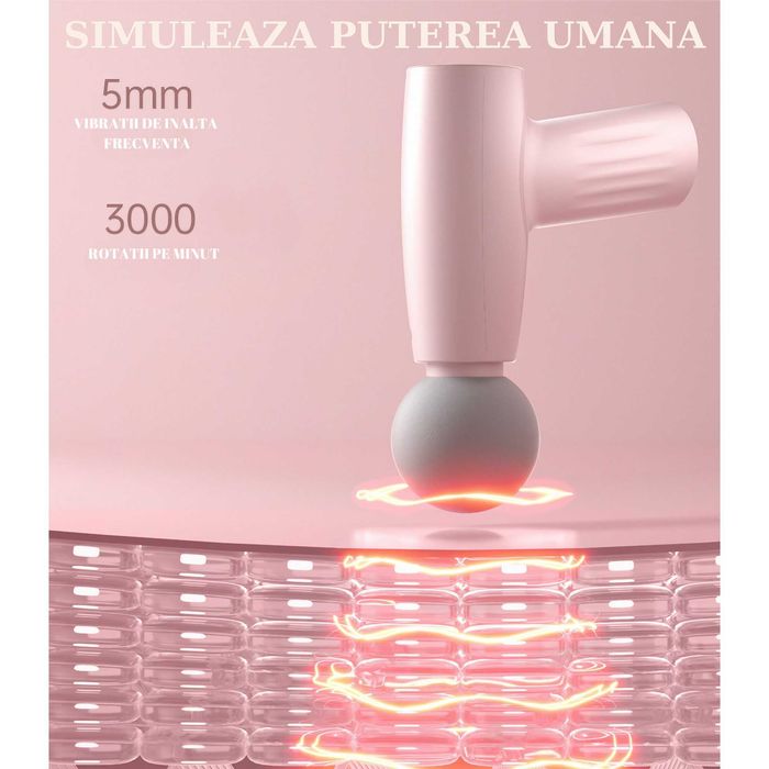 Mini Aparat de Masaj Muscular si Facial Portabil Tip Pistol Acumulator