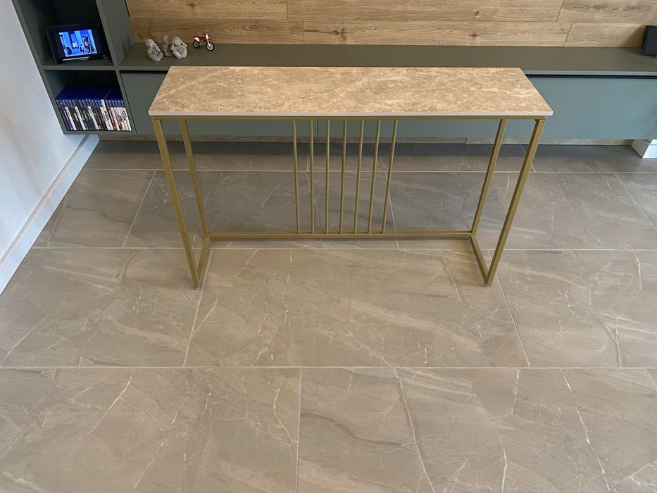 - Masa Consola 120x30x78 cm, masuta hol, living, dormitor - Auriu