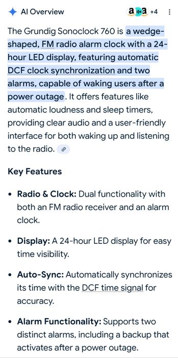 Grundig - Radio FM cu ceas automat si alarmă dublă