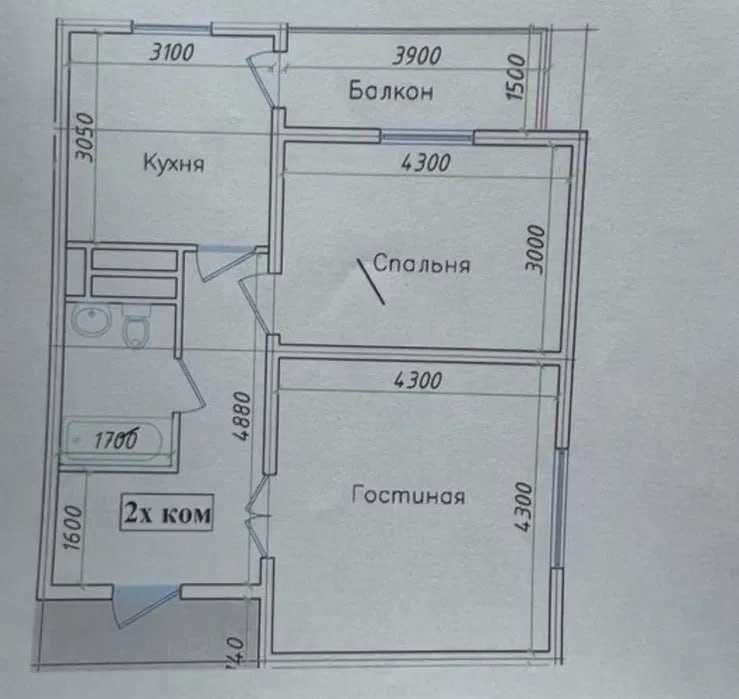 Срочно Новая Новостройка Baku Residence Коробка 61м2/Ком2