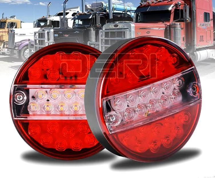 Стоп LED №3949-1 тип хамбургер12V червено-бели задни стоп светлини