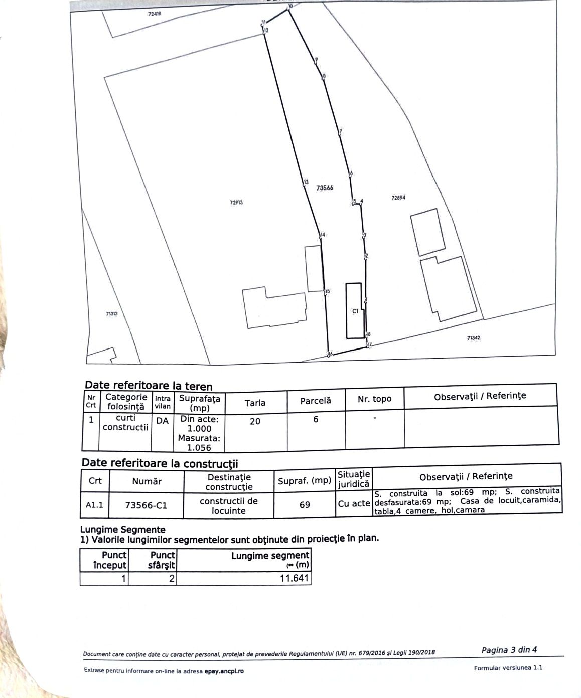 Proprietar Vând Casa cu 1000 mp teren - la 39 km de București