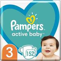 Пелени Pampers Active Baby, Размер 3, 6 -10 кг, 152 броя

 4.