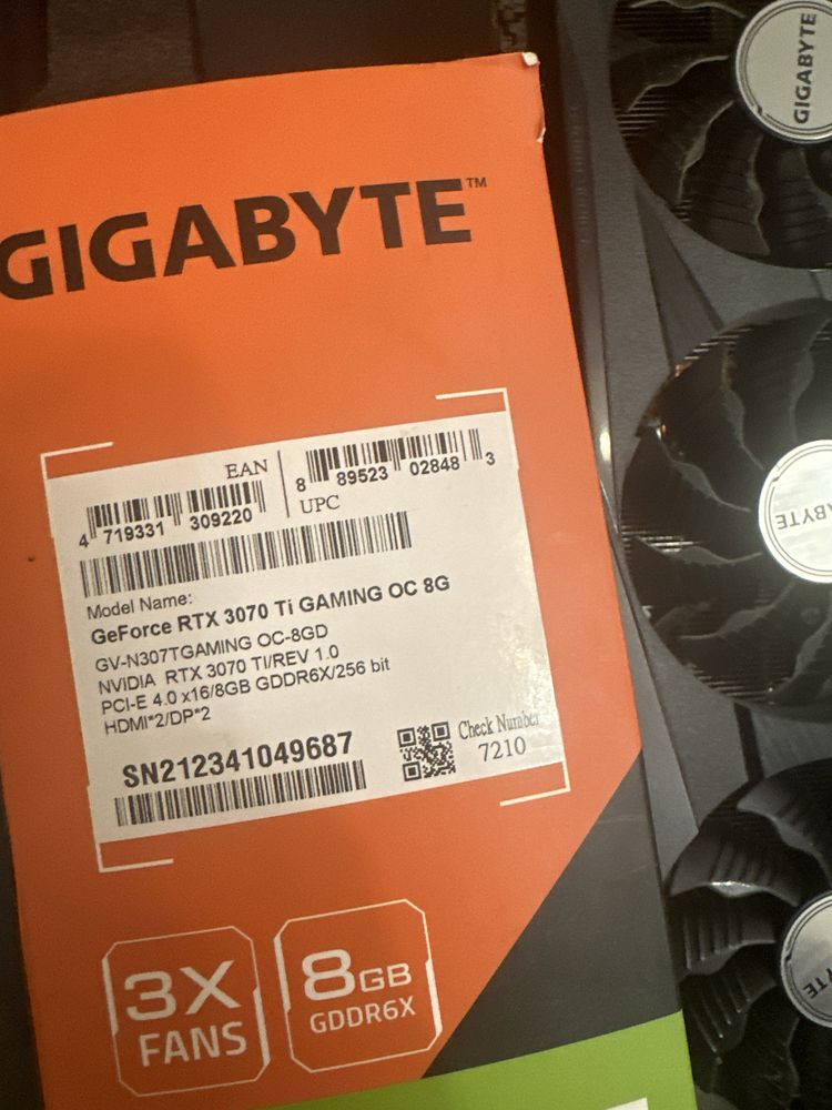 Gigabyte Geforce rtx 3070 ti 8g видеокарта