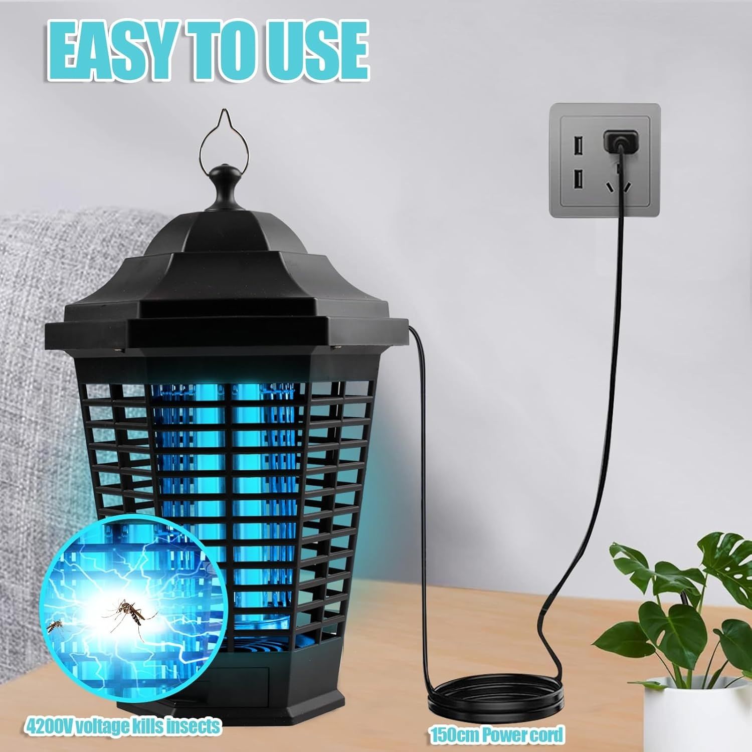 4200V UV LED лампа против комари, насекоми и буболечки