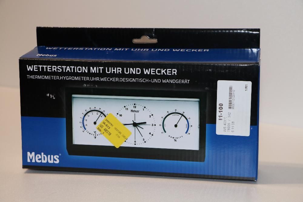 влагомер, термометър и часовник Mebus, нов, немски,закупен от Германи