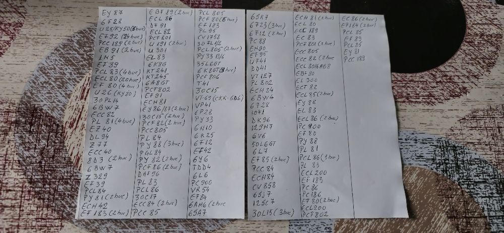 Lampi.  Multe dintre ele sunt noi Mullard etc. Mărci consacrate.