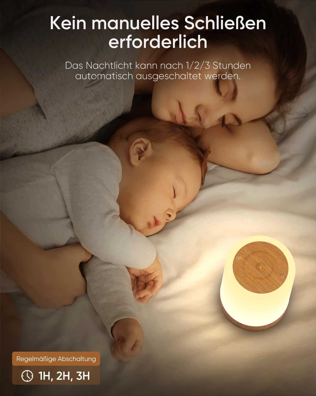 2 бр.LED нощни лампи с тъчскрийн, димируема с 256 RGB цвята и 3 режима