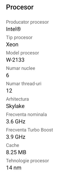 Workstation Lenovo ThinkStation P520c 64GB RAM Quadro P4000 8GB