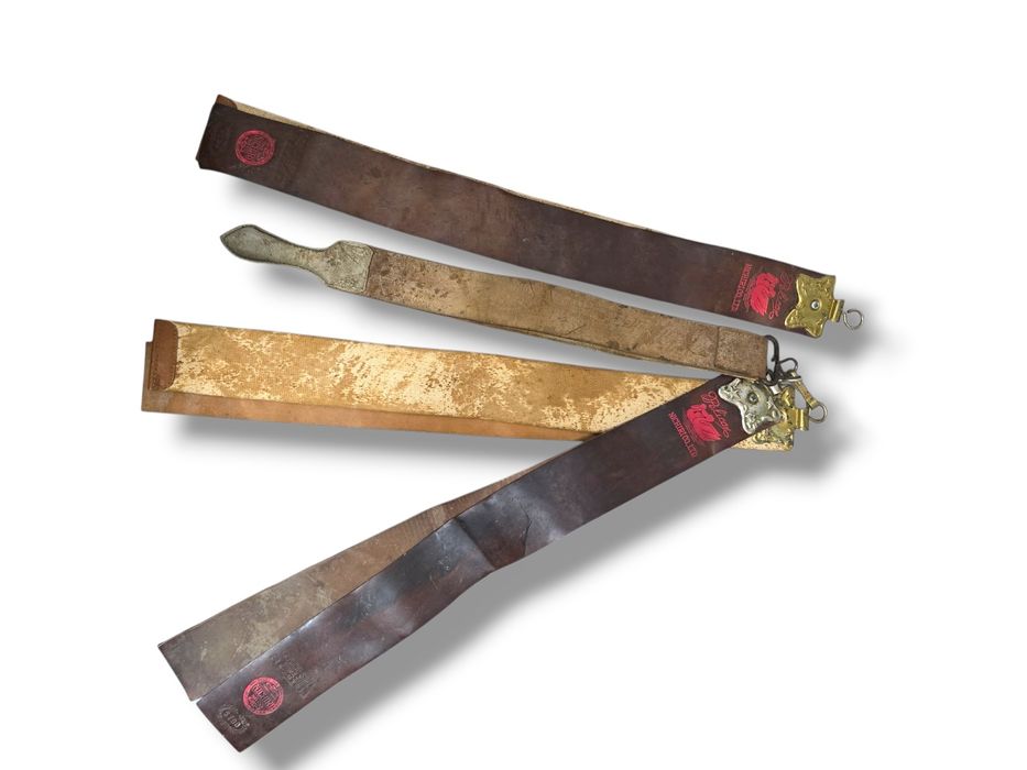 Винтидж бръснарски колани за заточване „NICHIRI CO. LTD“ и „Pelican“