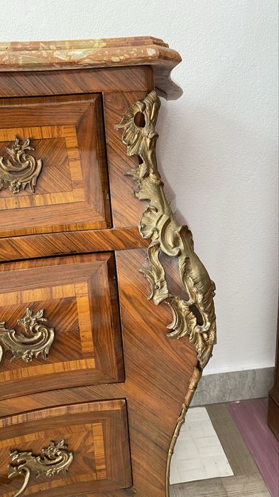 Comoda Servanta Bronz Marmura Lemn Masiv Vintage