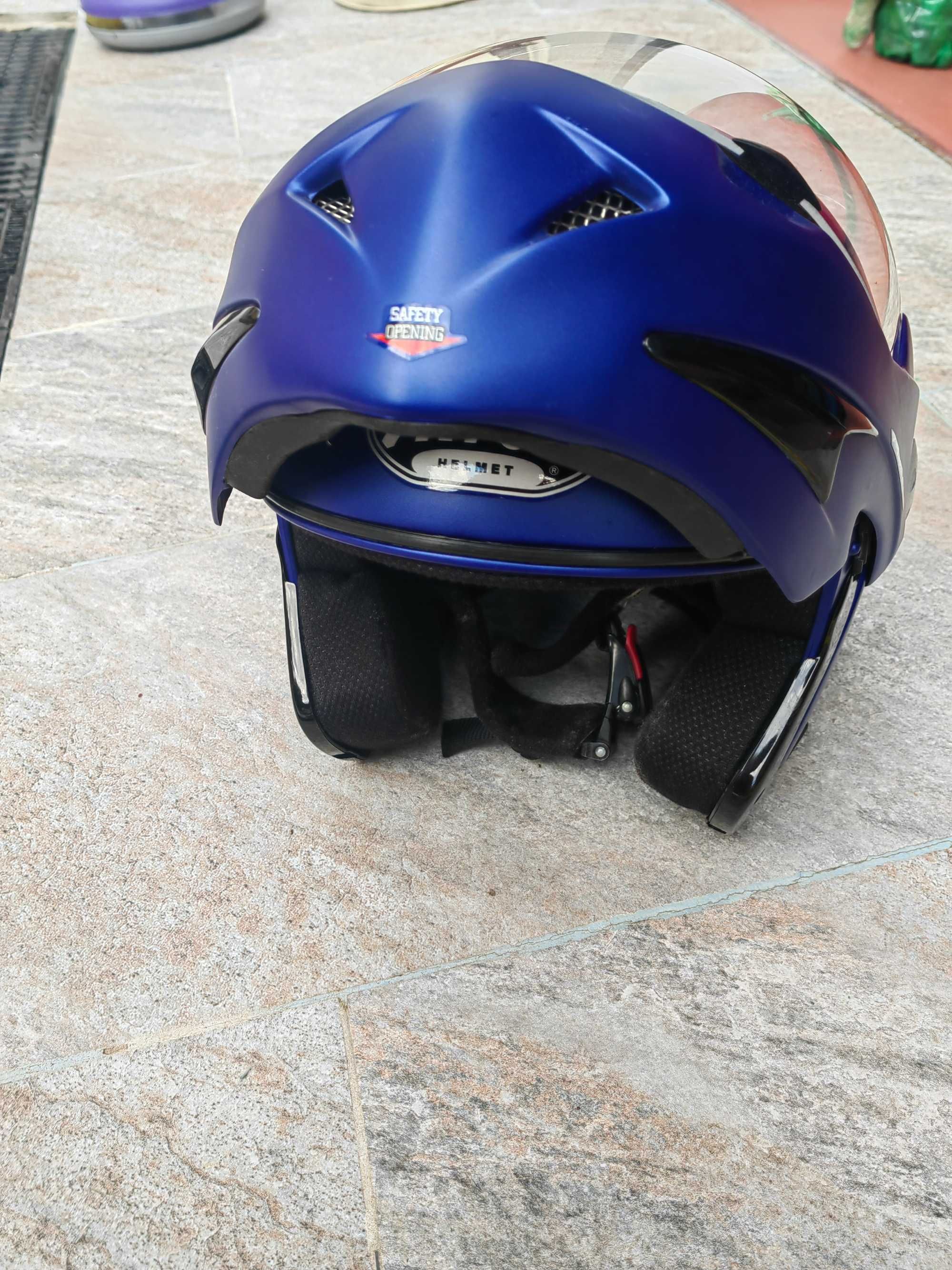 Cască moto Airoh Flip-Up Albastră, Mărime S