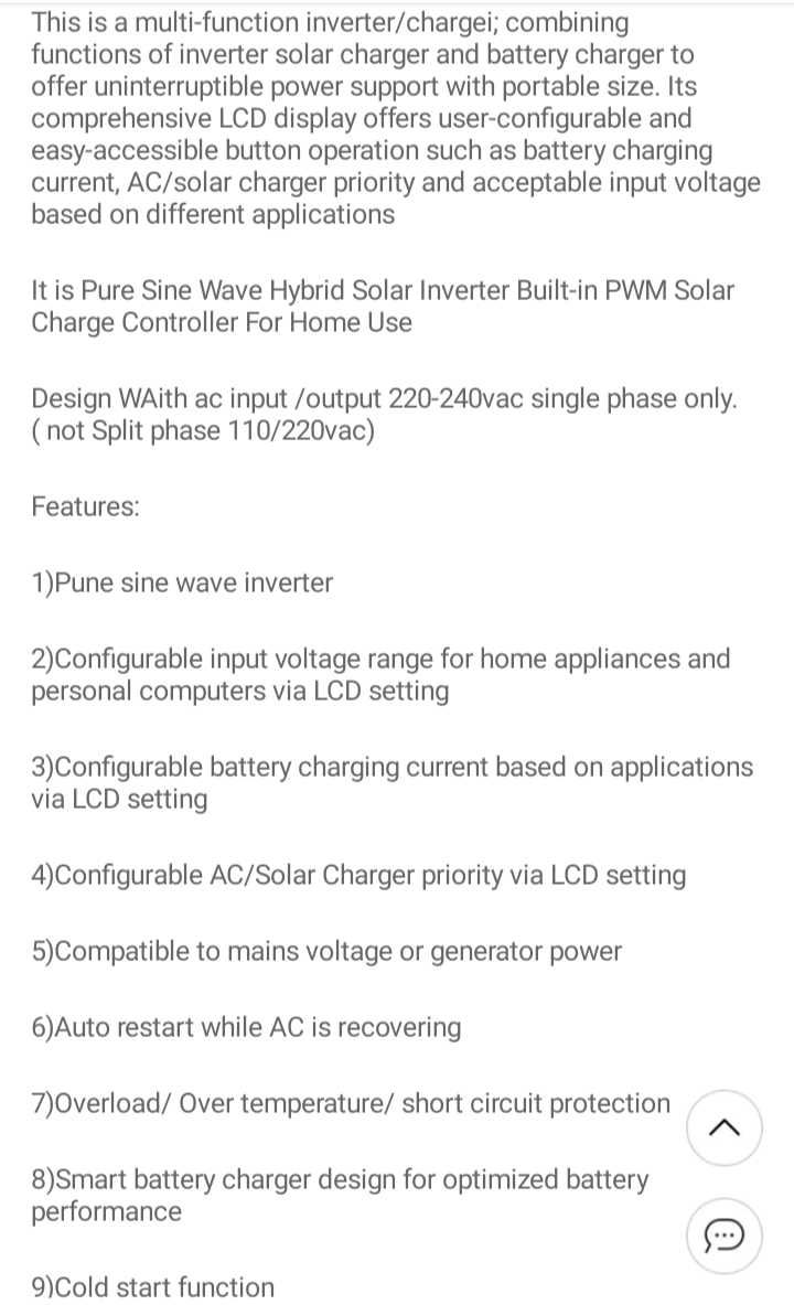 Invertor hibrid solar  2.4 kw PWM
