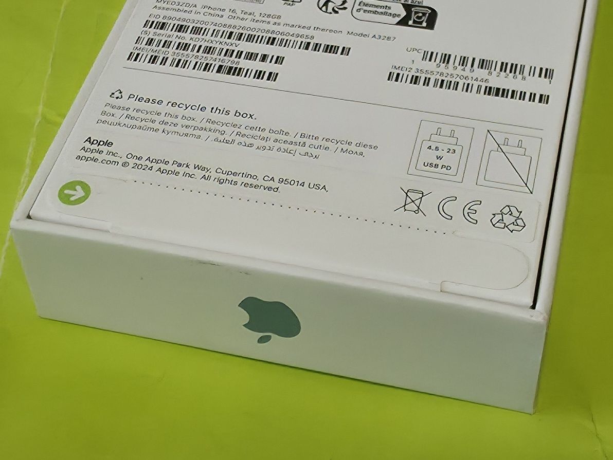 ЗАПЕЧАТАН 128GB iPhone 16 Гаранция Yettel 2028 TEAL / Синьо-зелен