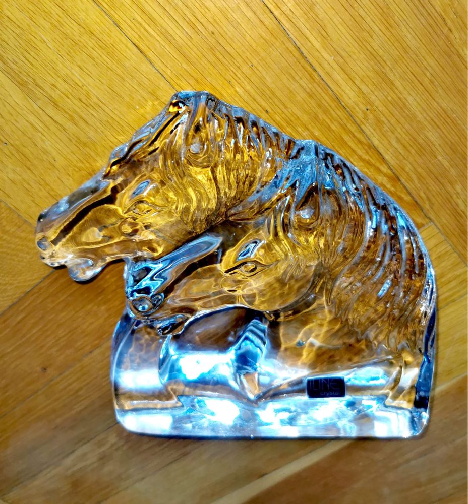 Коне фигура кристална скулптура глави на коне в галоп ILINE Crystal !