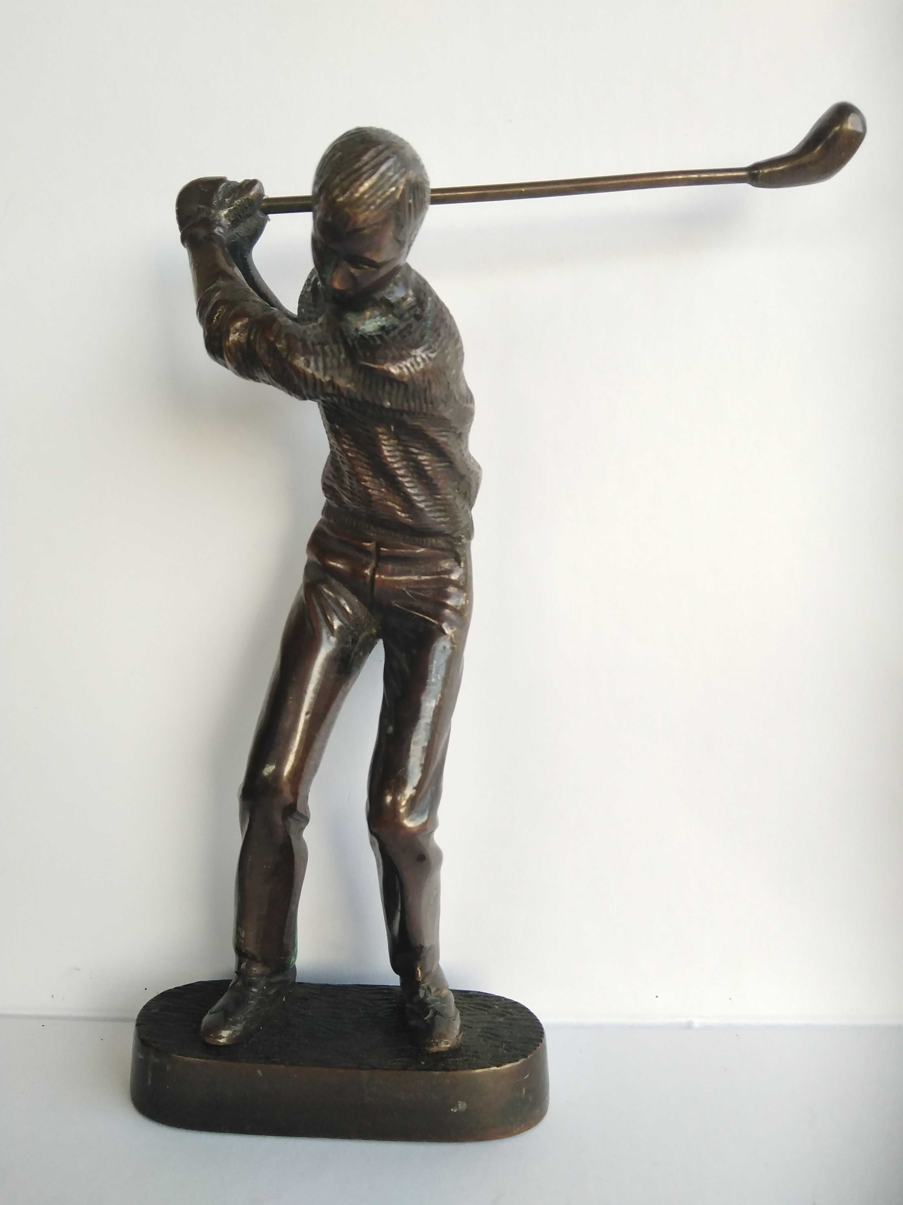 Golf, jucător de golf, statueta bronz masiv, sport golf,