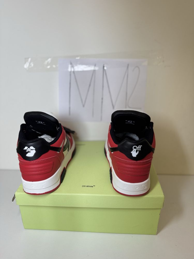 Adidasi Off-White Out Of Office Lace-Up Sneakers Black white red