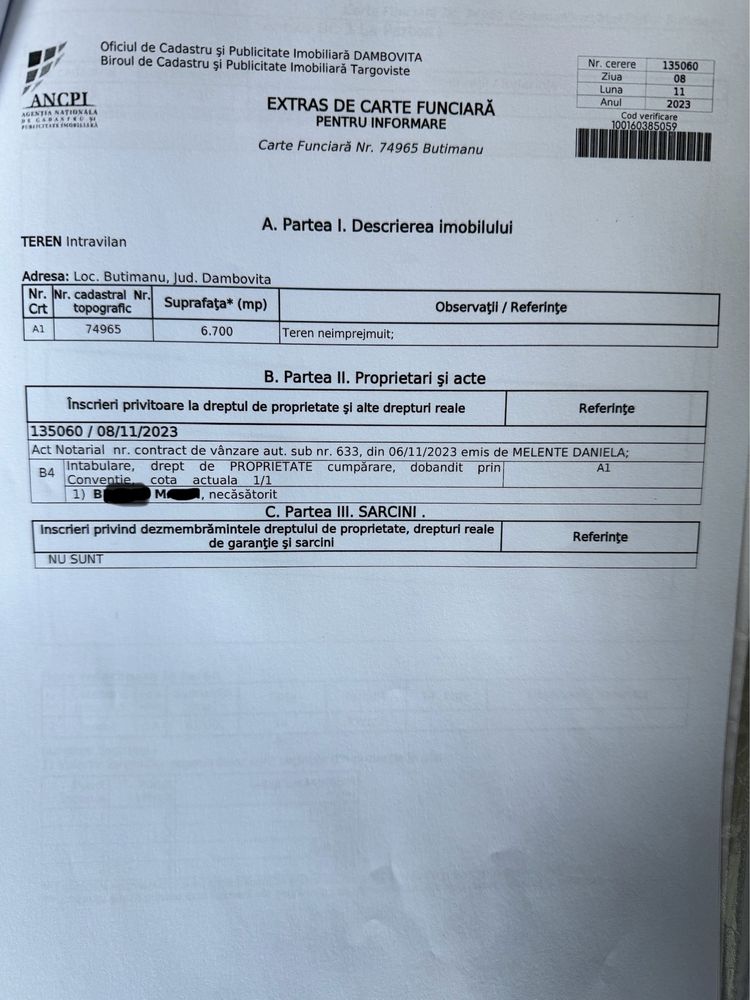 Teren intravilan Butimanu iesire la DN1A