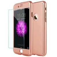 Husa Full Cover (fata+spate+geam sticla) Apple iPhone 7 Plus Rose Gold