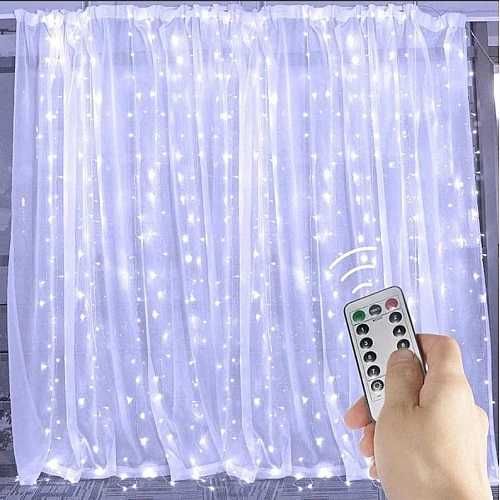 Магически светеща коледна завеса 3х3 метра с дистанционно управление