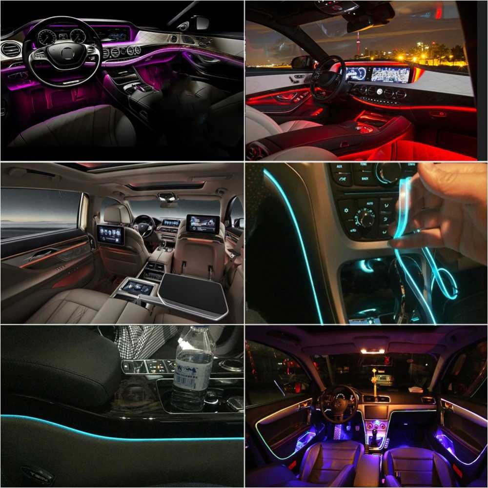 Lumini ambientale auto RGB aplicatie prin Bluetooth 5/6 led REDUCERE %