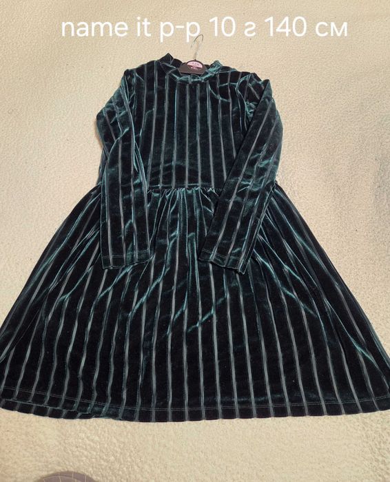 Зелена Коледна рокля Name it , 10г. 140 см