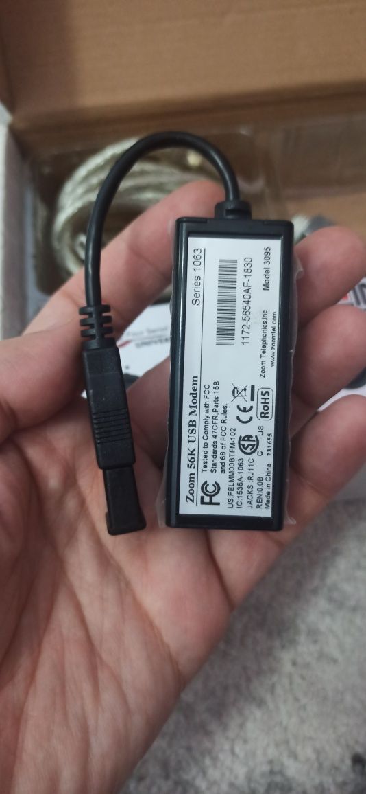 USB-модем Zoom, модель 3095 — 56K V.92, данные + факс