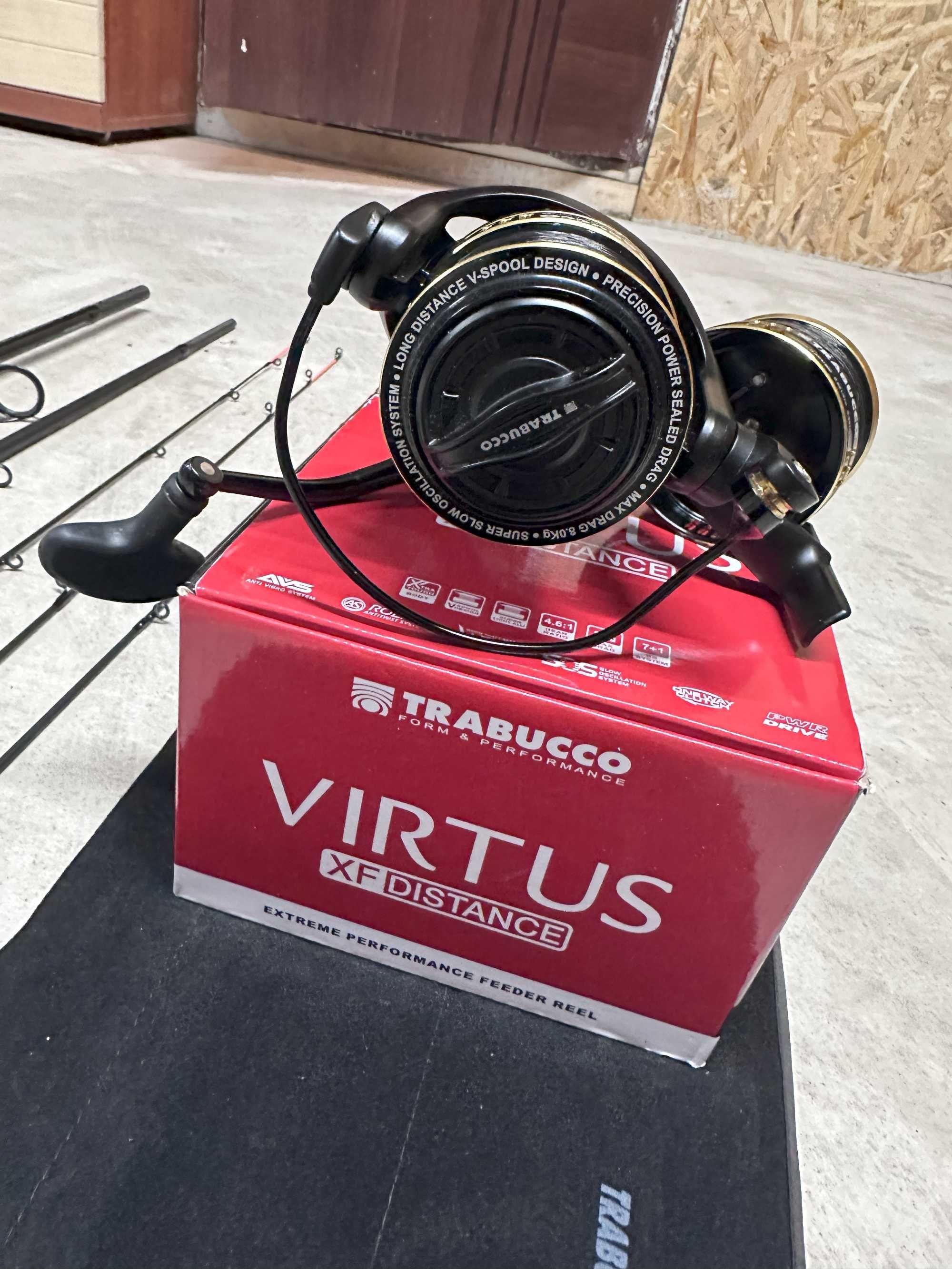 Trabucco Proxima XP 3,90 150g + Mulineta Virtus XF 6500 + tambur rez