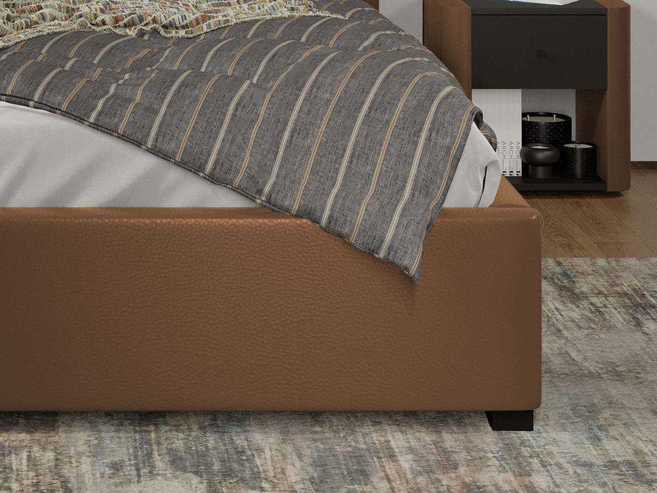 Pat tapitat Cico fix 170 x 114 C1 din piele/stofa Maro Nube 23