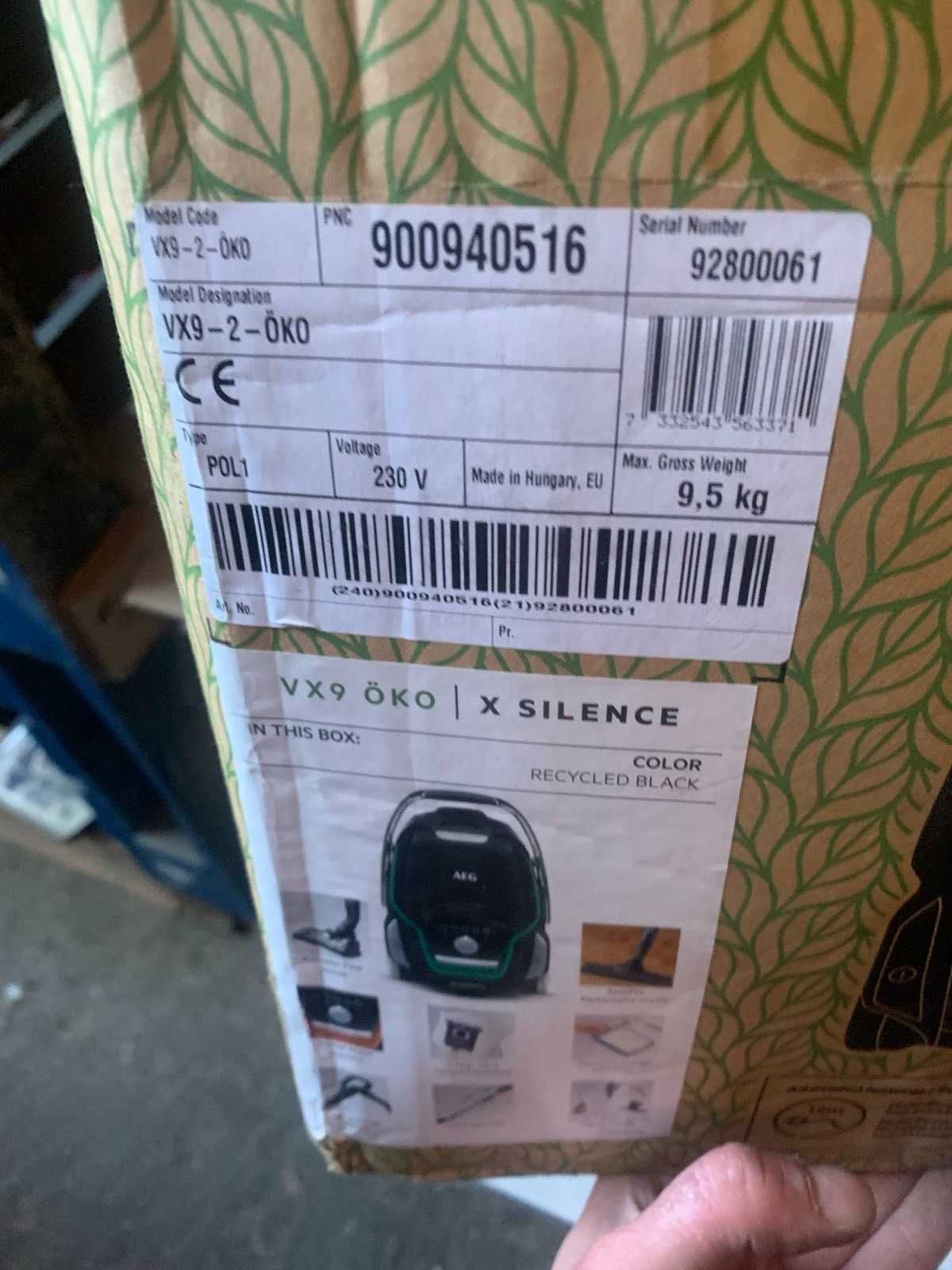 Прахосмукачка с торбичка AEG VX9-2-OKO, 850W = 2200W