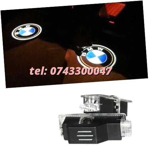 Emblema Portiere Cu Logo Bmw Set 2 Buc Proiector 3d Cu Led