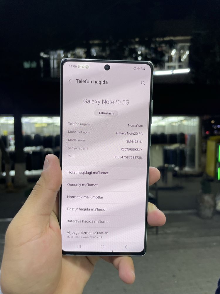 Samsung not20 5g 8/256 gb