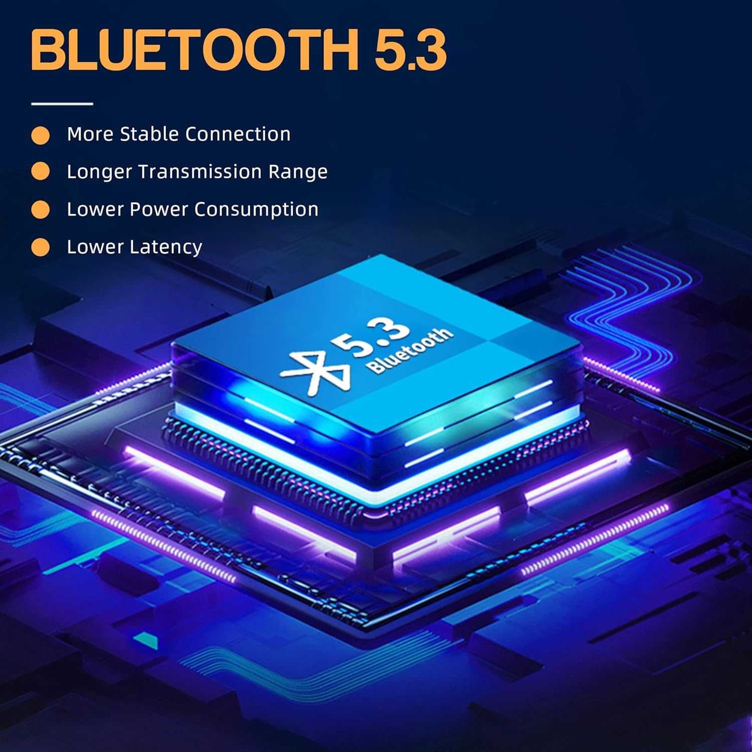FIYAPOO Безжични Bluetooth 5.3  слушалки с шумопотискане