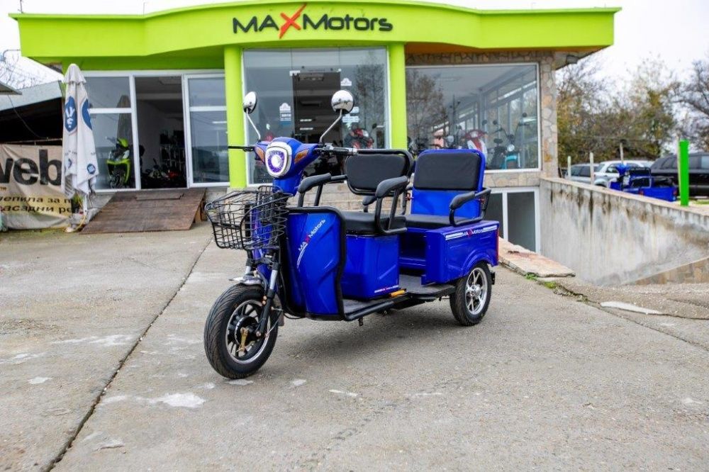 Двуместна електрическа карго триколка MAX MOTORS 1500W Blue