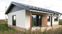 Casa modulara si garaje auto pe structura metalica si panou sandwich