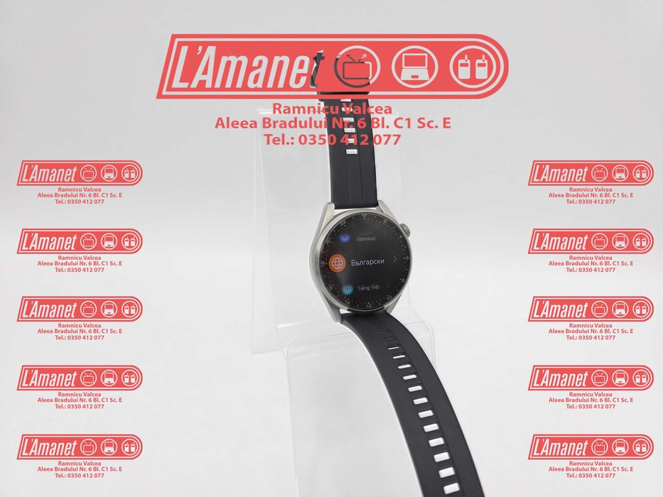 Smartwatch Huawei Watch 3 Pro Silver 48mm GPS Curea Silicon Stare Buna