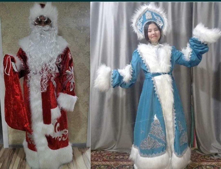 Дед мороз и снегурочка. Прокат новогодних костюмов Алматы. Новые.