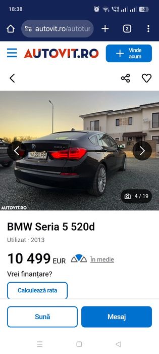 Vând bmw GT 520 d seria 5 2013,xdrive