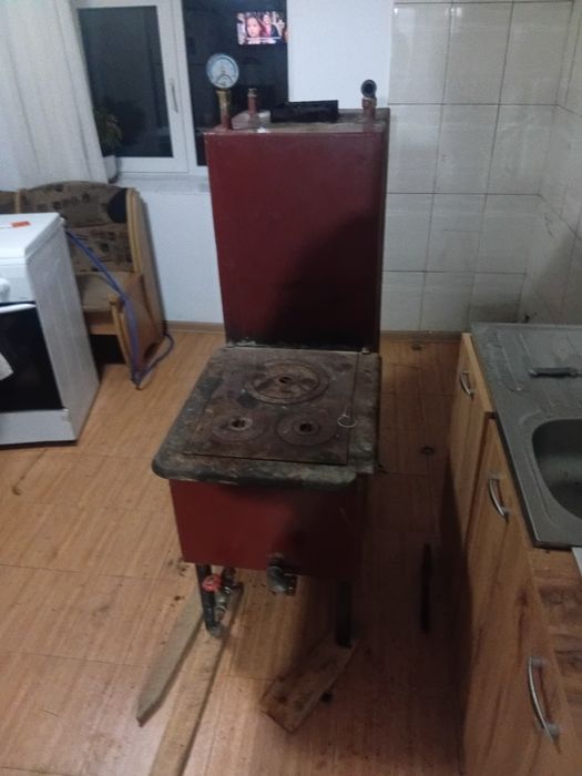 Vand centrala pe lemne cu plita