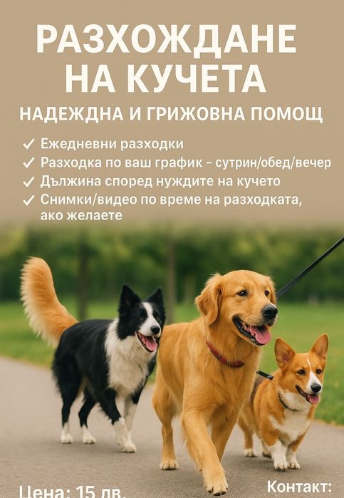 Разходка и грижа за домашни любимци