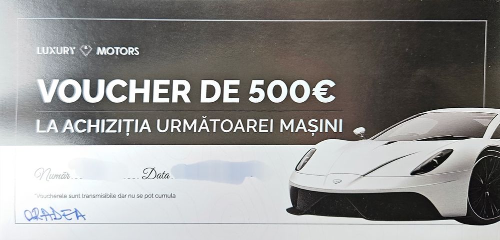 Vând voucher Luxury Motors