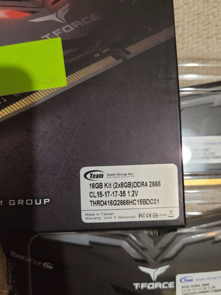 Ram DDR4 T-Force Night Hawk 2x8gb 2666Mhz